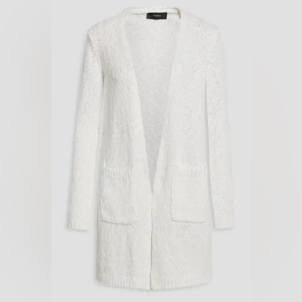 Theory White Cardigan